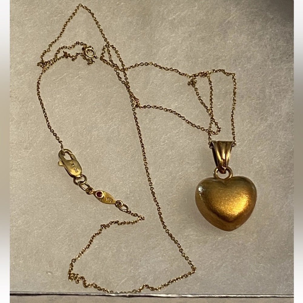 Italy Heart 18K Yellow Gold Pendant Necklace